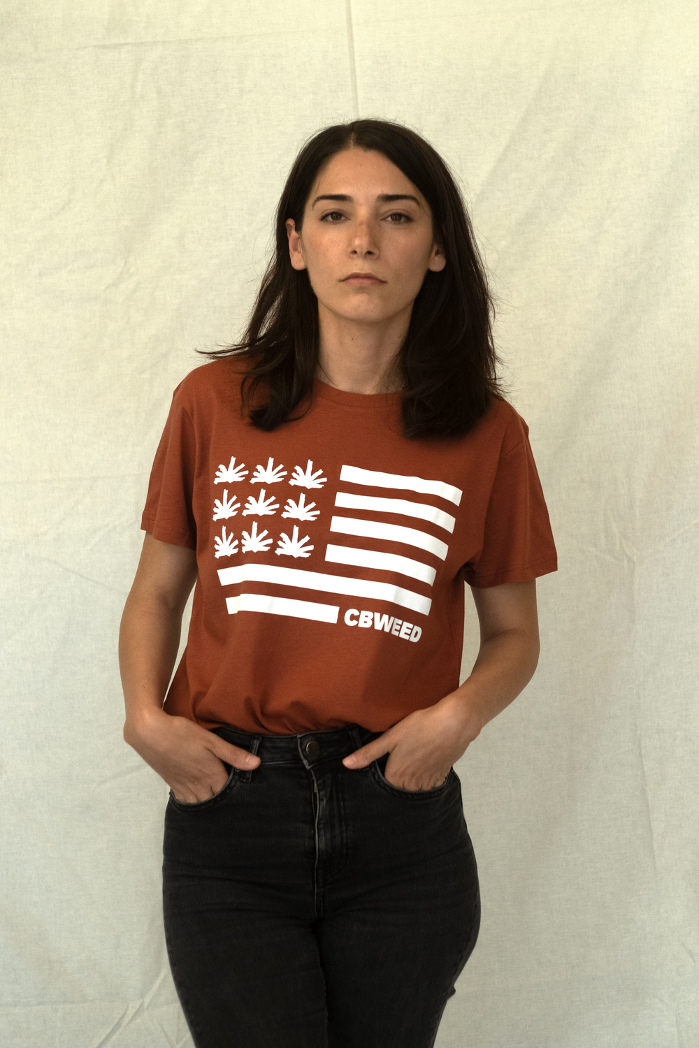 T-SHIRT ARANCIONE RUGGINE CBWEED - FLAG